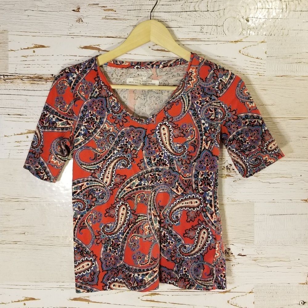 Jones New York printed short sleeve top